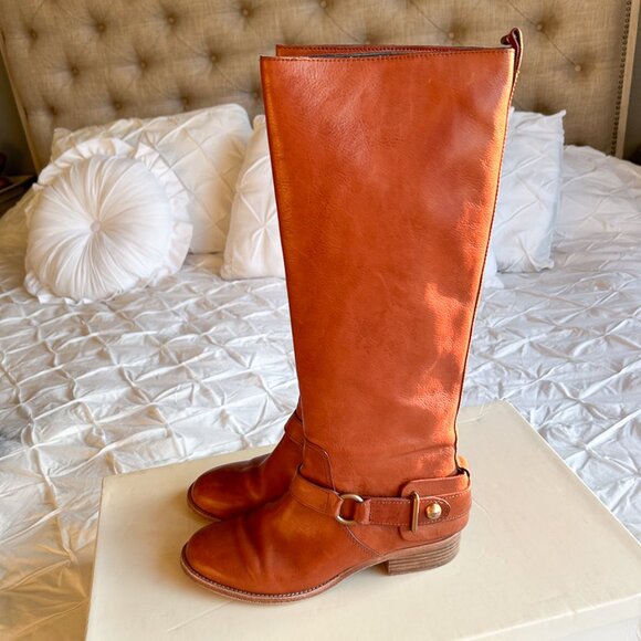 Vintage Coach Natalie Brown Leather Riding Boots - Classic, Sleek, & Preppy S 8 - Picture 8 of 14